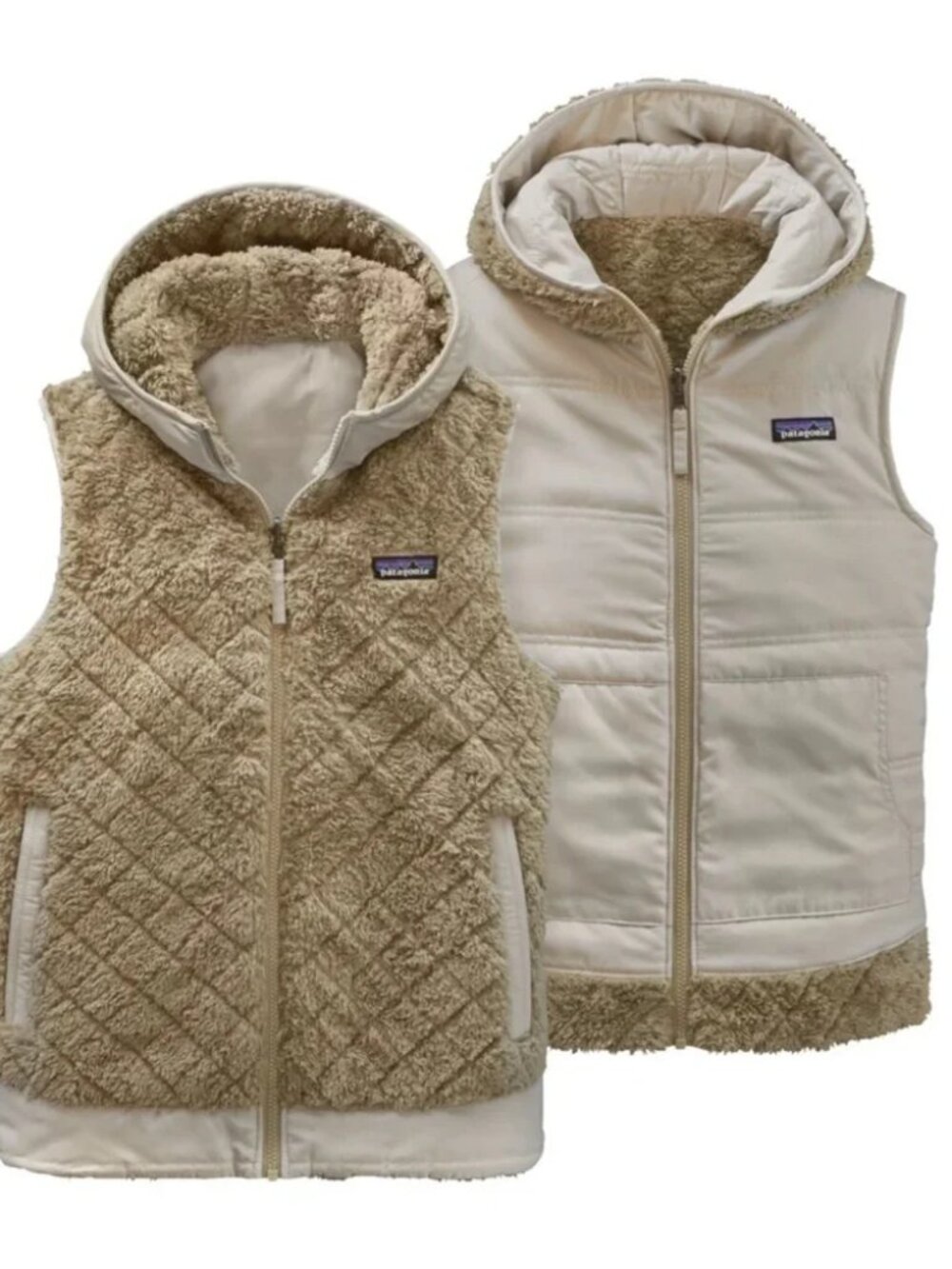 Patagonia Women's Reversible Los Gatos Hooded Vest - Khaki - Small